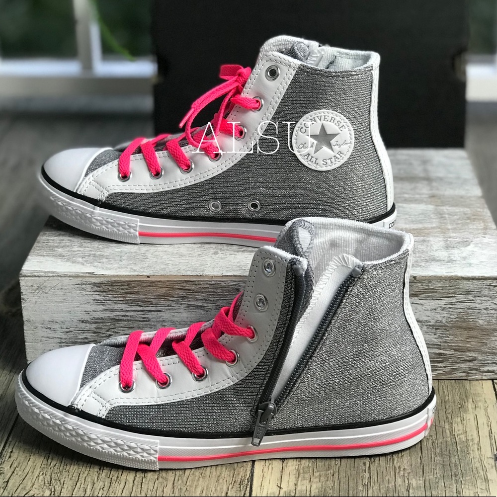 NWT Converse Side Zip HI Silver W AUTHENTIC - Picture 5 of 8